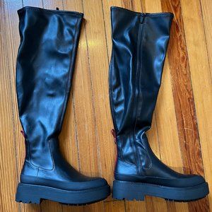NWOT Franco Sarto Janna Wide Calf Tall Boot in Black Size 7